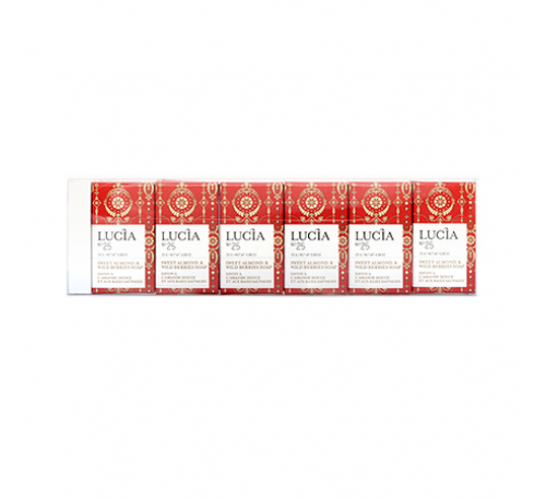 Lucia - Guest Soap Gift Box 6 Bars-Sweet Almond & wild Berries